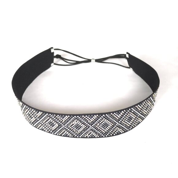5894 Hat Band Nailhead Stud Metallic Diamond Pattern Quality Stretch Fabric main image 8